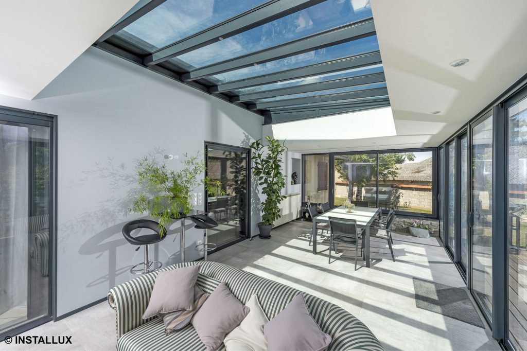 Veranda extension à toit plat fabricant alsacien-